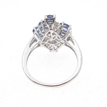 Chuck Clemency 925 Sterling Silver Real Oval-Cut Tanzanite Ring Size 8.25