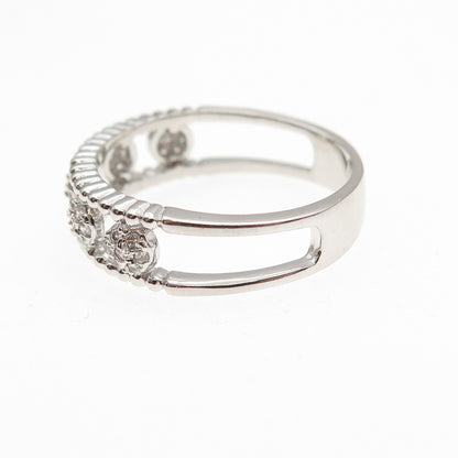 925 Sterling Silver Round-Cut C Z Band Ring Size 8.25