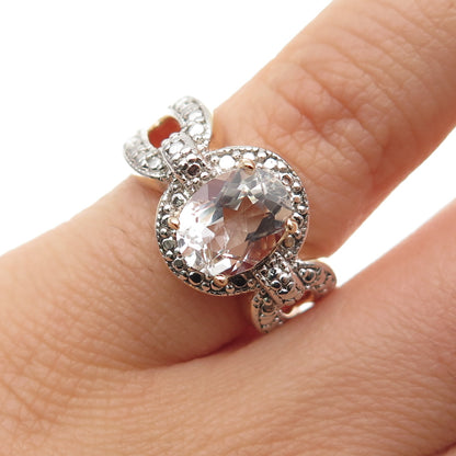 DEE BERKLEY 925 Sterling Silver Gold Plated Real White Topaz Ring Size 5