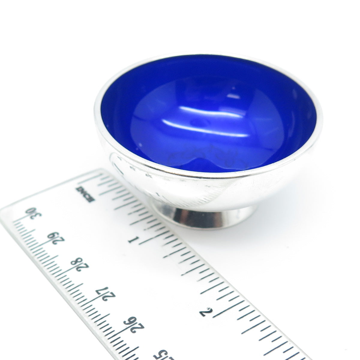 MEKA 925 Sterling Silver Vintage Denmark Guilloche Enamel Salt Cellar