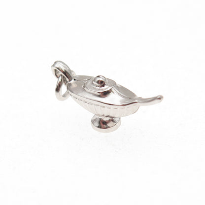 AE Art's Elegance 925 Sterling Silver Vintage Aladdin Lamp 3D Mini Charm Pendant