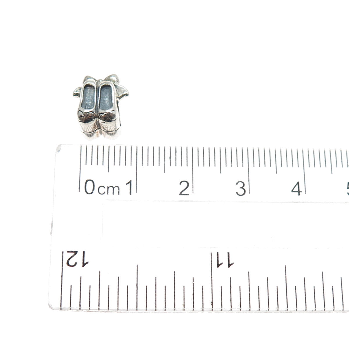 CHAMILIA 925 Sterling Silver Ballet Bow Shoes Slide Bead Charm