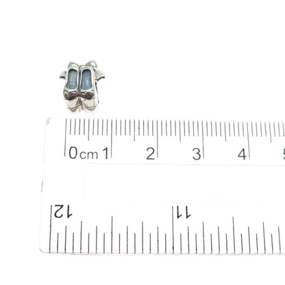 CHAMILIA 925 Sterling Silver Ballet Bow Shoes Slide Bead Charm