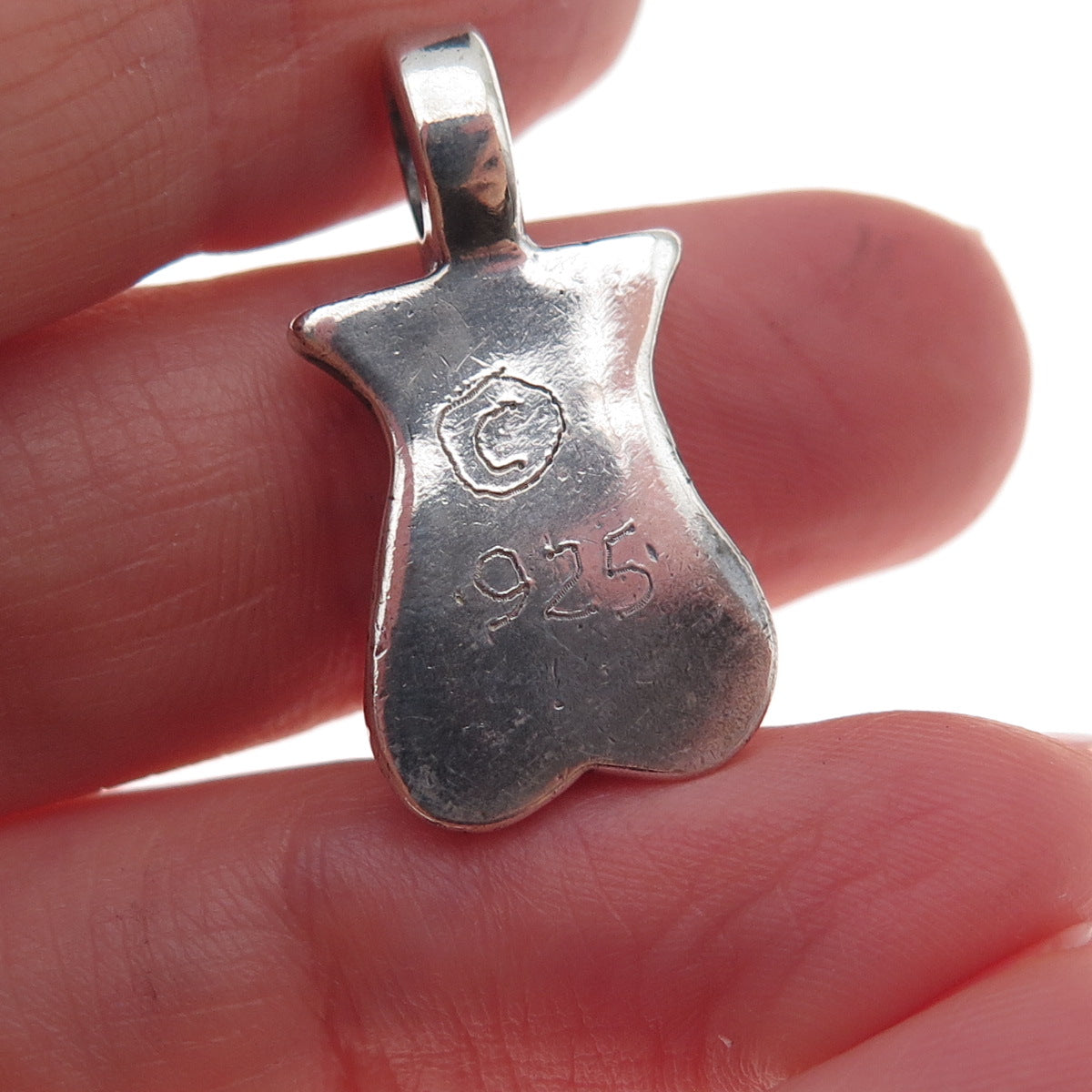 925 Sterling Silver Vintage Penis Oxidized 3D Charm Pendant