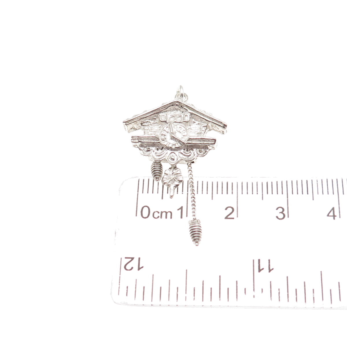 800 Silver Vintage European Cuckoo Clock Mini Charm Pendant