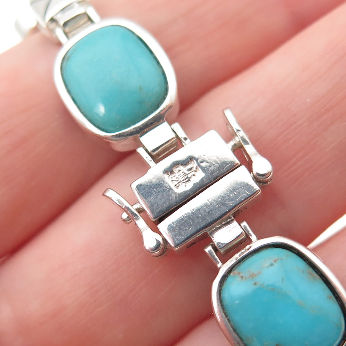 Jay King Desert Rose Sterling Vintage Turquoise Charoite Dual Sided Bracelet 6"