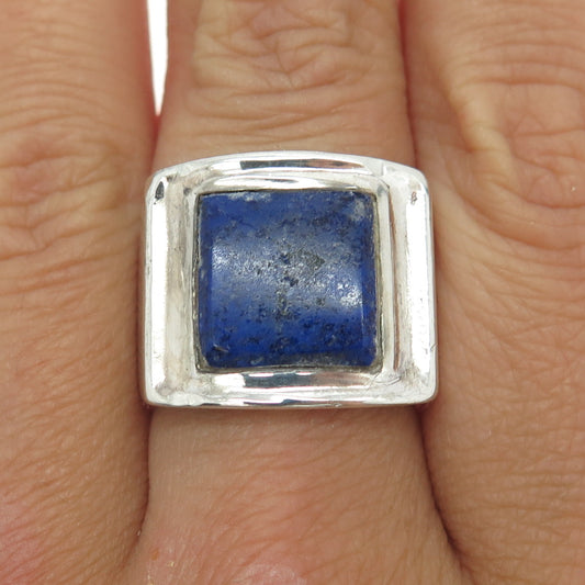 ROBERT LEE MORIS 925 Sterling Silver Vintage Real Lapis Lazuli Gem Ring Size 8