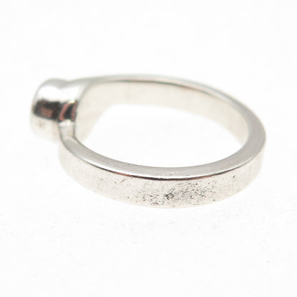 925 Sterling Silver Vintage Round-Cut C Z Modernist Ring Size 5