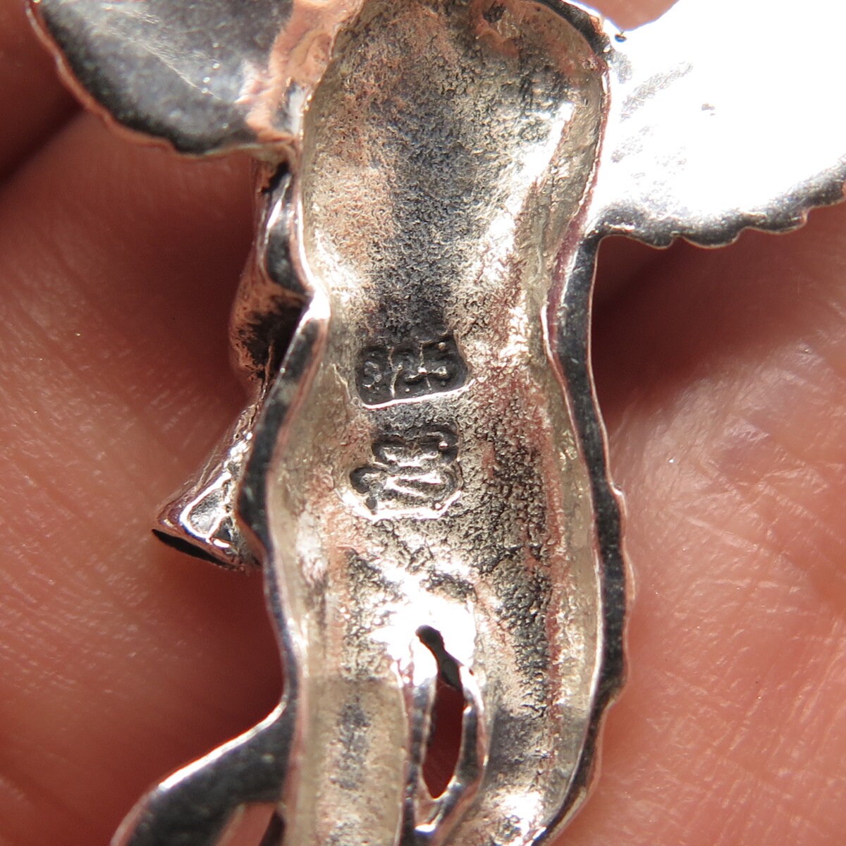 925 Sterling Silver Vintage Cherub Angel Slide Pendant