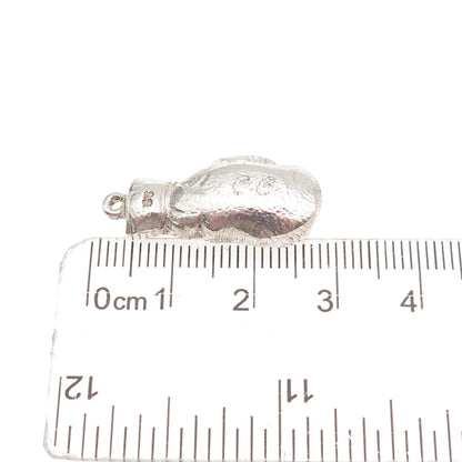 925 Sterling Silver Antique Art Deco Boxing Glove Oxidized 3D Charm Pendant