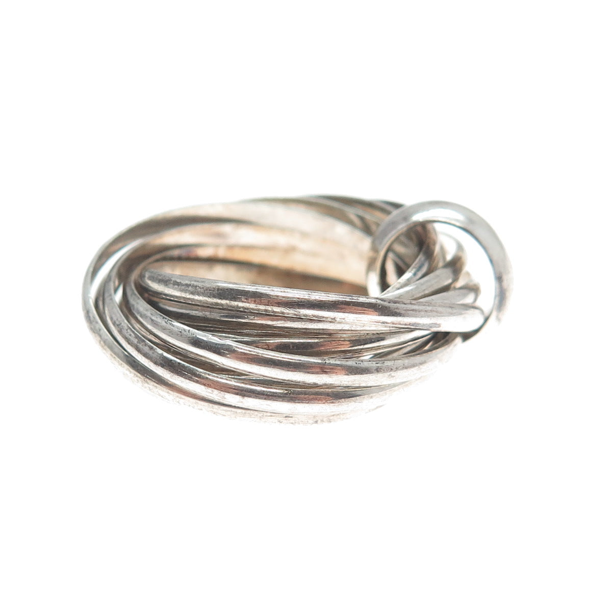 925 Sterling Silver Vintage Multi-Band Interlocked Ring Size 7.75