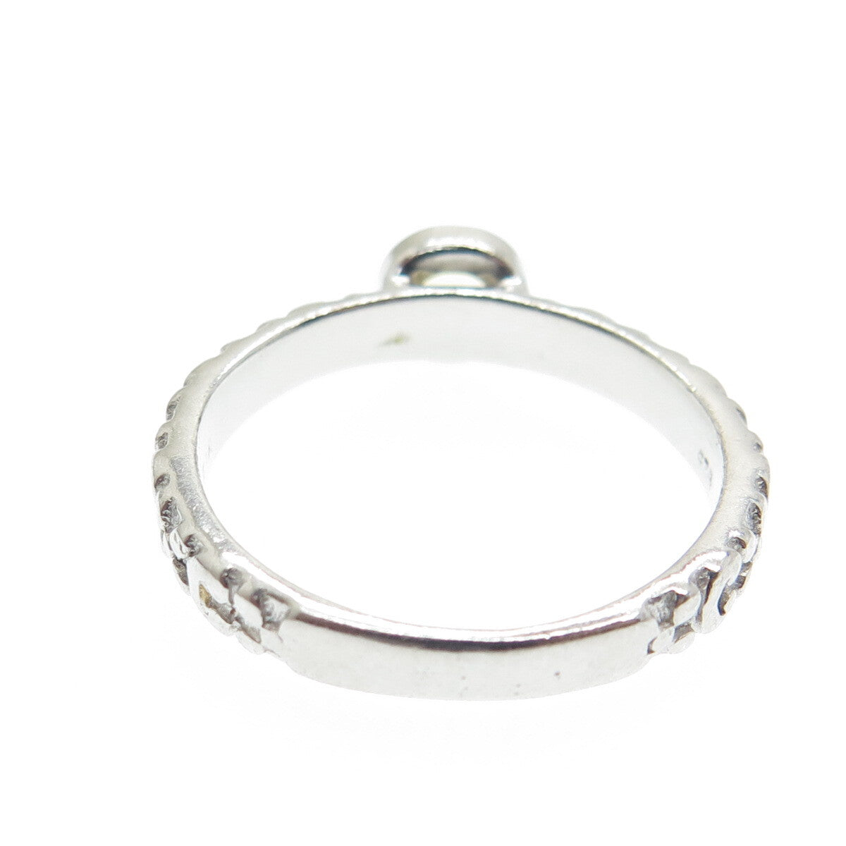 FADI 925 Sterling Silver Checkered Citrine Gem Letter "C" Floral Ring Size 8