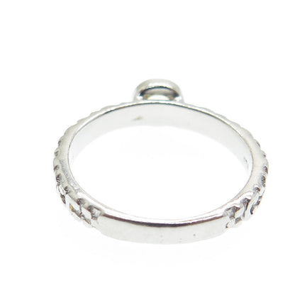 FADI 925 Sterling Silver Checkered Citrine Gem Letter "C" Floral Ring Size 8