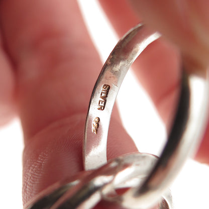 925 Sterling Silver Vintage Interlocked Trinity Oxidized Band Ring Size 5.5