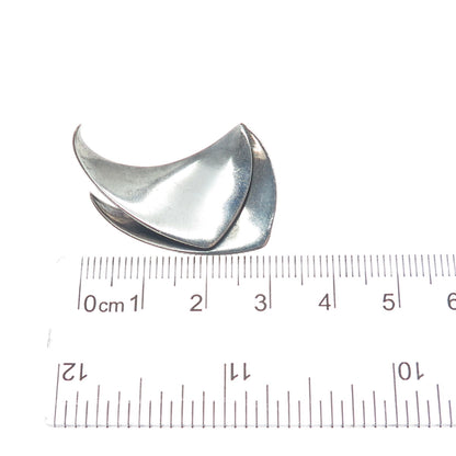 RUSSELL SECREST 925 Sterling Silver Vintage Modernist Oxidized Pin Brooch