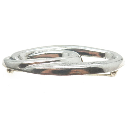 925 Sterling Silver Vintage Modernist Pin Brooch