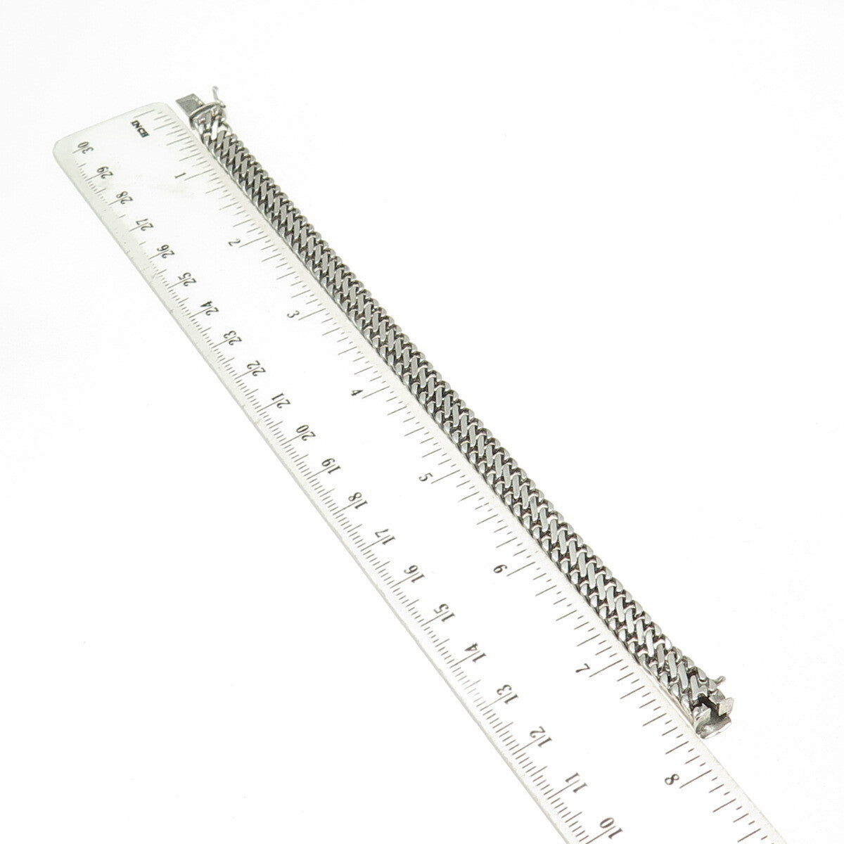 835 Silver Vintage Braided Link Bracelet 7.25"