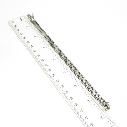 835 Silver Vintage Braided Link Bracelet 7.25"