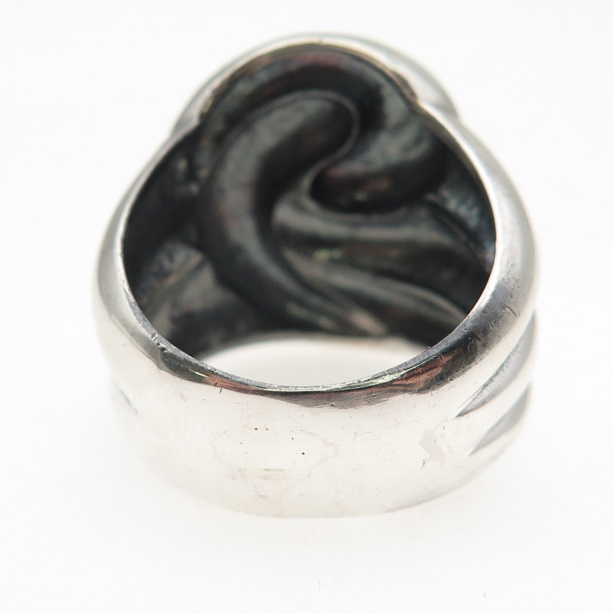 925 Sterling Silver Vintage Modernist Oxidized Ring Size 8