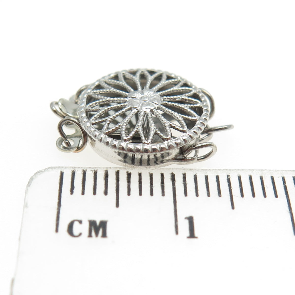 925 Sterling Silver Vintage Floral Lock Clasp For Bracelet / Necklace