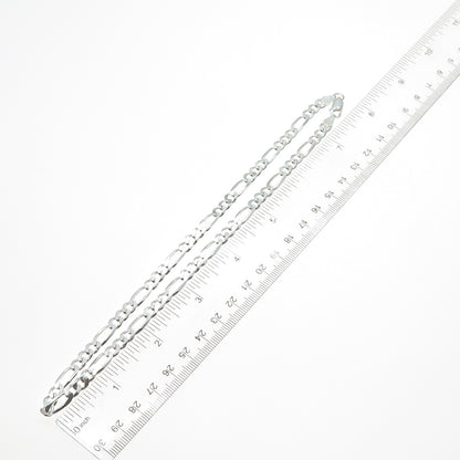 925 Sterling Silver Vintage Italy Figaro Chain Necklace 16"