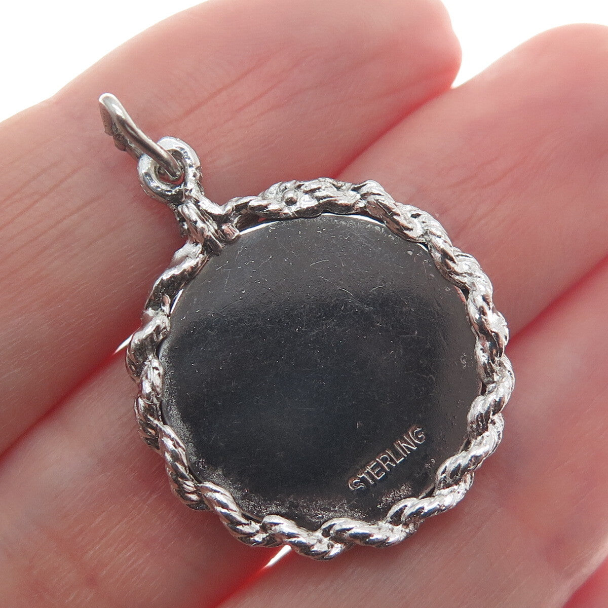 925 Sterling Silver Vintage Merry Christmas Charm Pendant