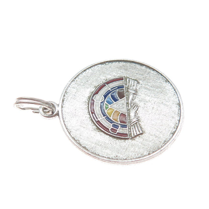 WELLS 925 Sterling Silver Vintage Enamel Masonic Youth Group Charm Pendant