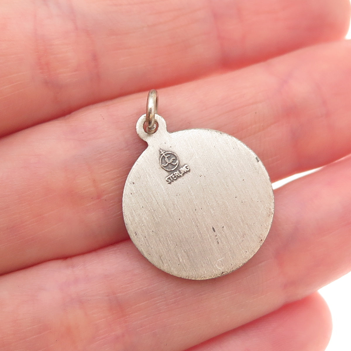 925 Sterling Silver Vintage Saint Jude Thaddeus Oxidized Charm Pendant