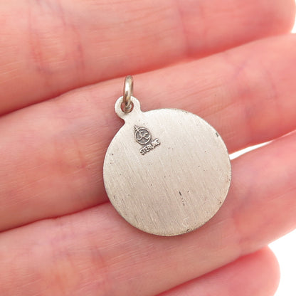 925 Sterling Silver Vintage Saint Jude Thaddeus Oxidized Charm Pendant