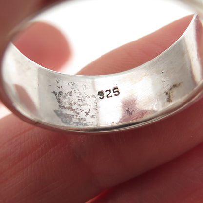 925 Sterling Silver Vintage Celtic Oxidized Rotating Band Ring Size 10