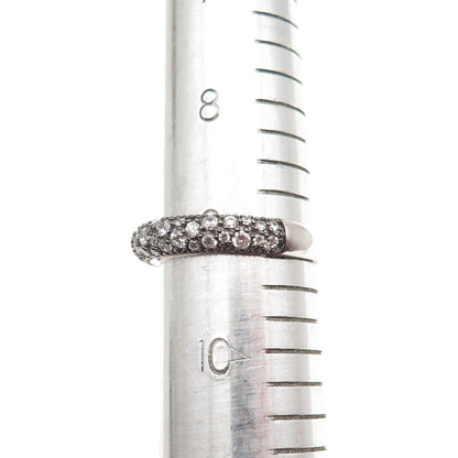 925 Sterling Silver Round-Cut C Z Half Eternity Band Ring Size 9.25