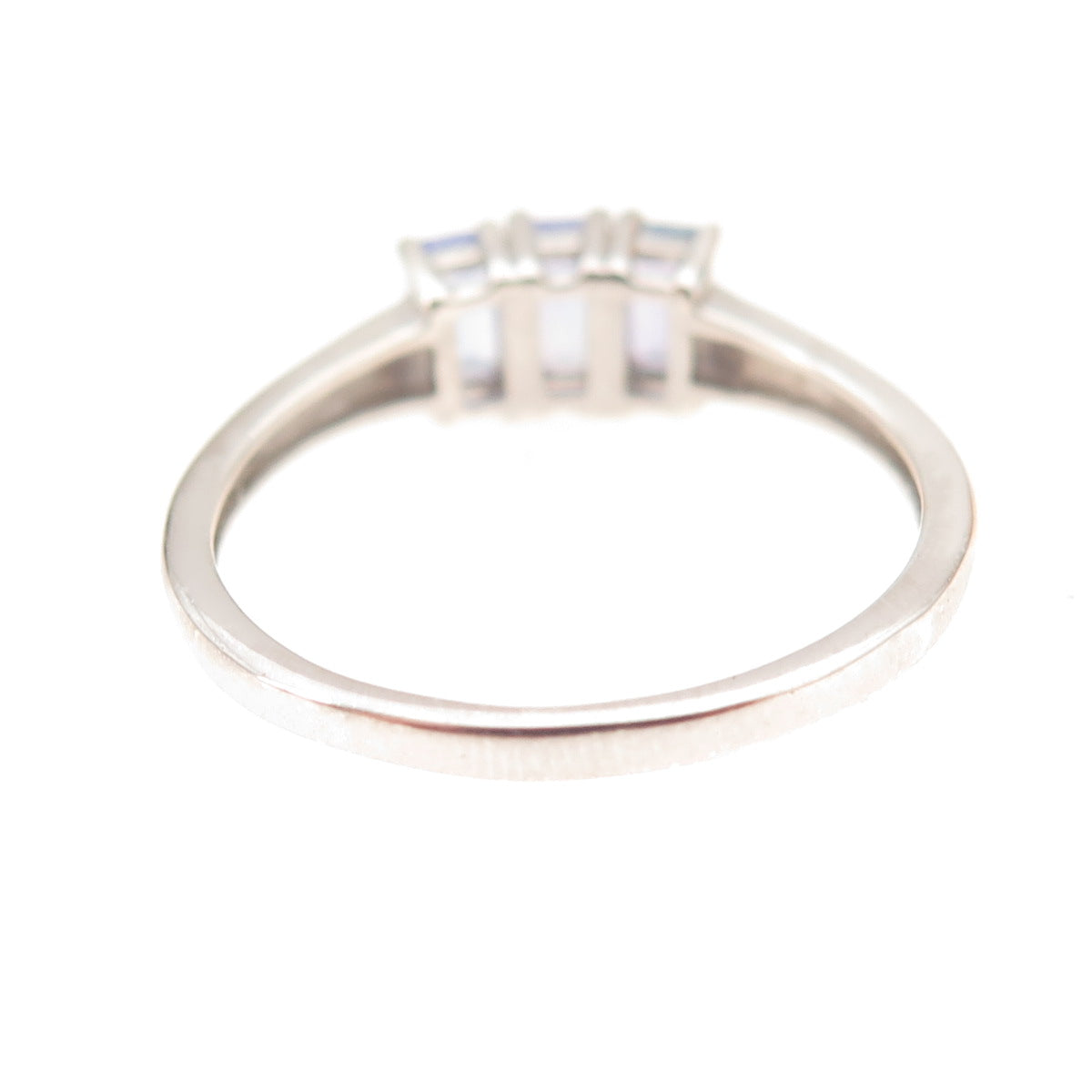 Chuck Clemency 925 Sterling Silver Real Emerald-Cut Tanzanite Ring Size 8