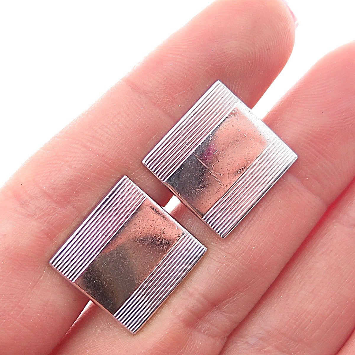 925 Sterling Silver Vintage Square Cufflinks