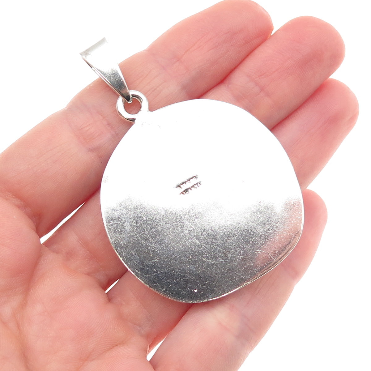 ATI Annika Witt 925 Sterling Silver Vintage Mexico Sand Dollar Oxidized Pendant