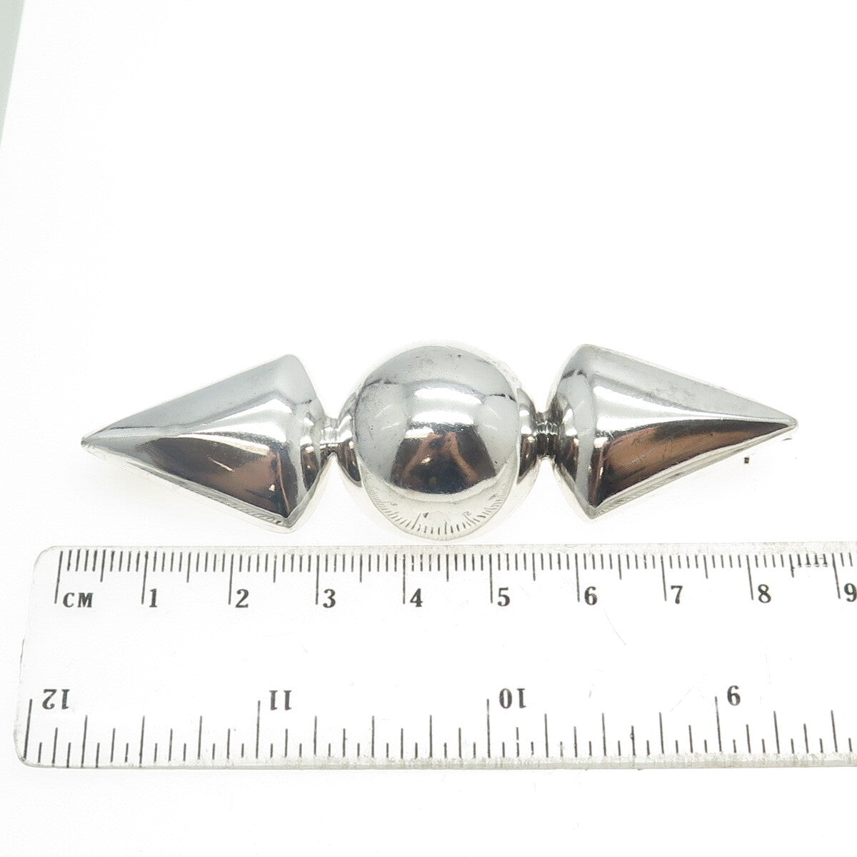 925 Sterling Silver Vintage Italy Modernist Geometric Pin Brooch