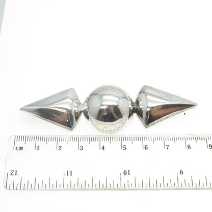 925 Sterling Silver Vintage Italy Modernist Geometric Pin Brooch