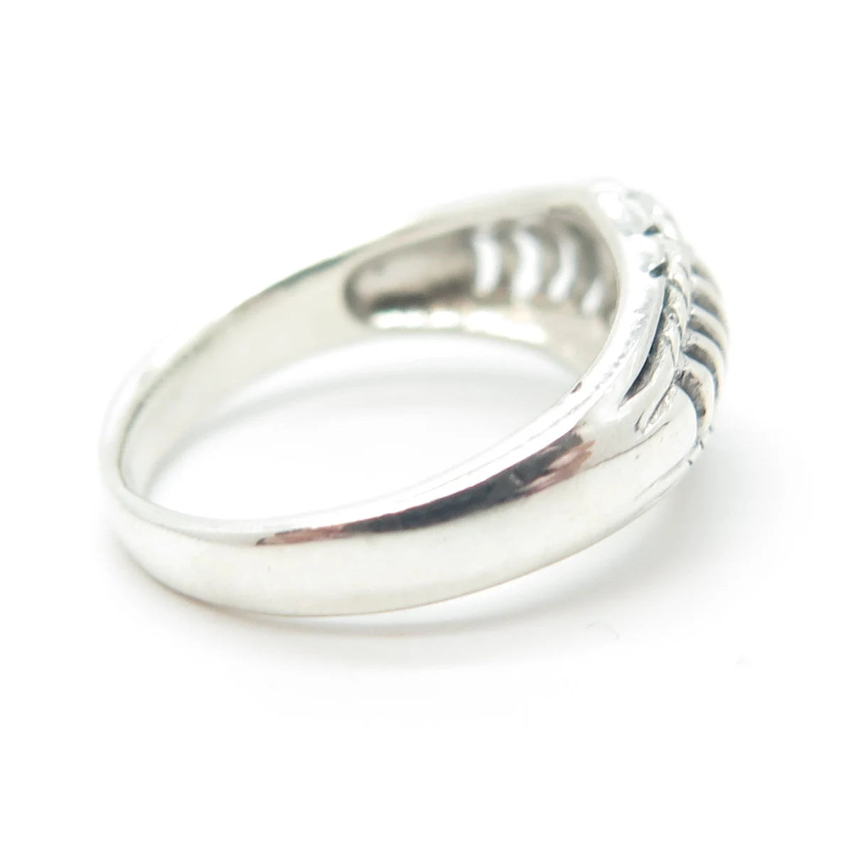 925 Sterling Silver Vintage Fence Ring Size 5
