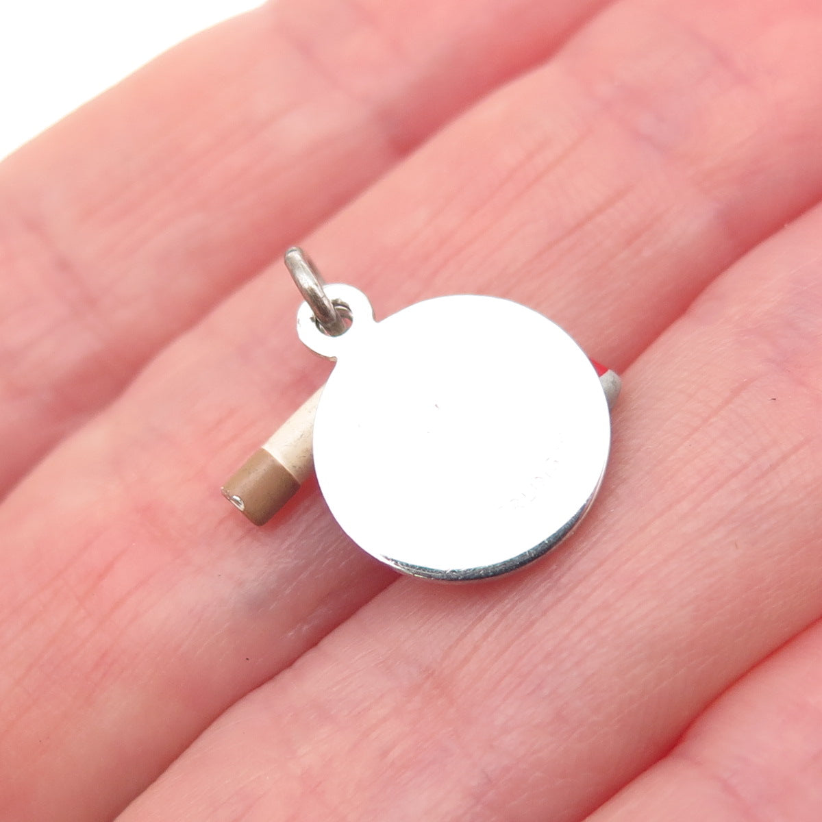 Griffith & Sons Sterling Silver Vintage Enamel I Quit Smoking Mini Charm Pendant