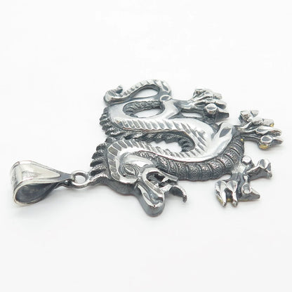 925 Sterling Silver Vintage Chinese Dragon Pendant