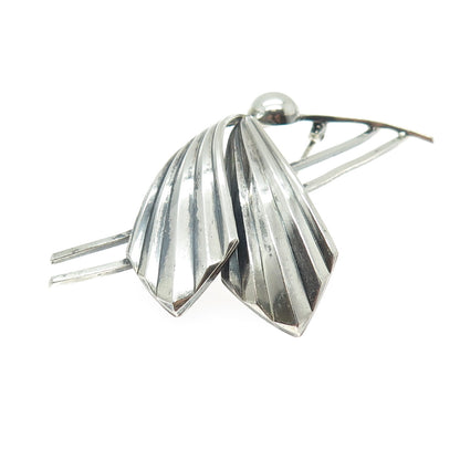 925 Sterling Silver Vintage Germany Modernist Floral Pin Brooch