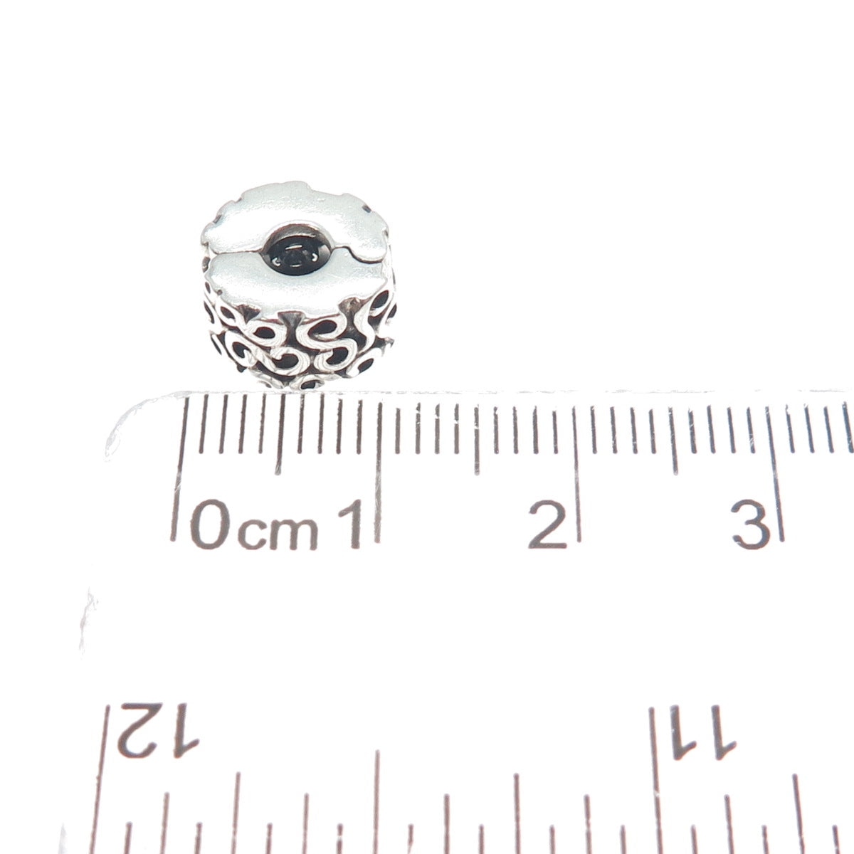 PANDORA 925 Sterling Silver Swirl Oxidized Clip Charm