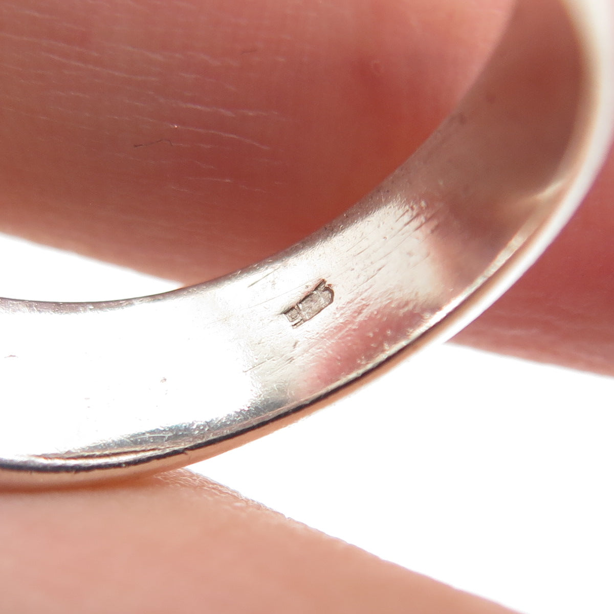 925 Sterling Silver Vintage Real Turquoise & Mother-of-Pearl Ring Size 9