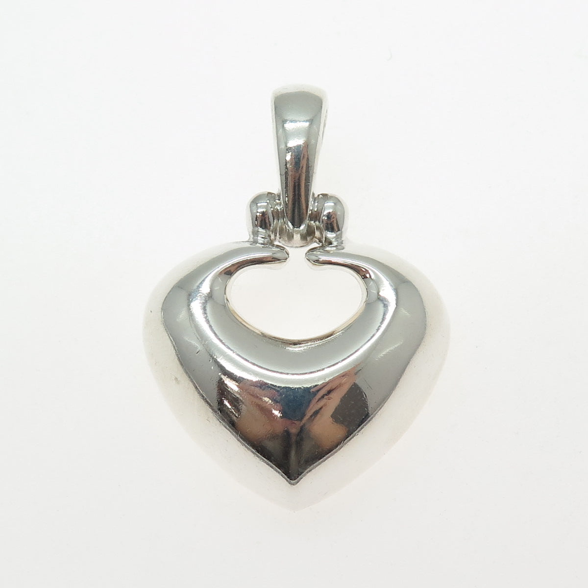 ESPO SIG Joseph Esposito Sterling Silver Vintage Modernist Heart Charm Pendant