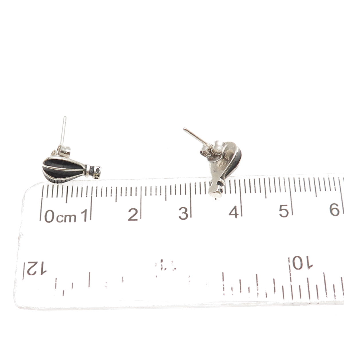 925 Sterling Silver Vintage Enamel Hot Air Balloon Stud Earrings
