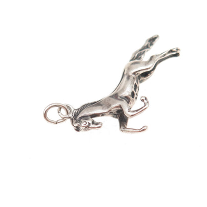 Wheeler Mfg. 925 Sterling Silver Vintage Horse Oxidized Charm Pendant