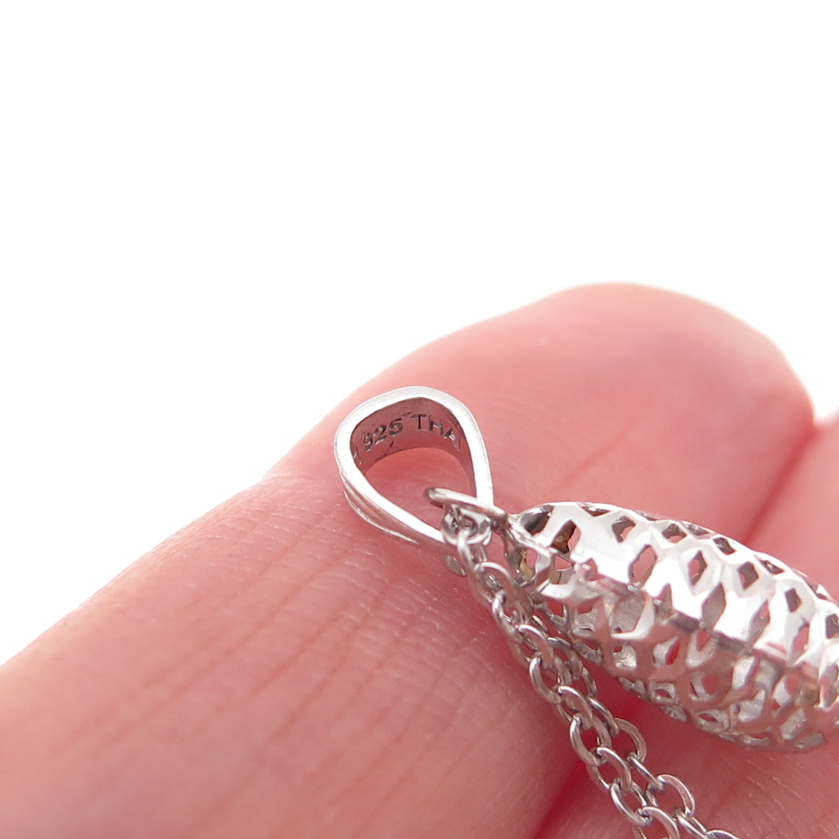 Annika Witt 925 Sterling Silver Teardrop Cable Chain Necklace 18"