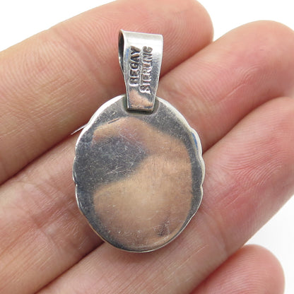 BEGAY NAVAJO Old Pawn 925 Sterling Silver Vintage Southwestern Lapis Pendant