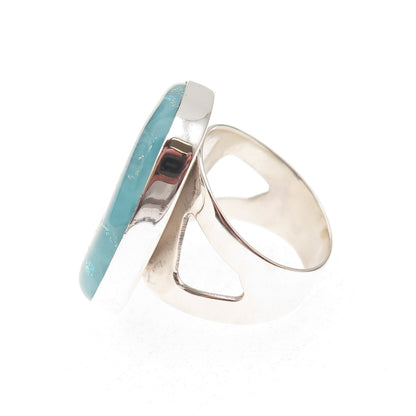 Jay King Desert Rose 925 Sterling Silver Vintage Dichroic Glass Ring Size 8.5