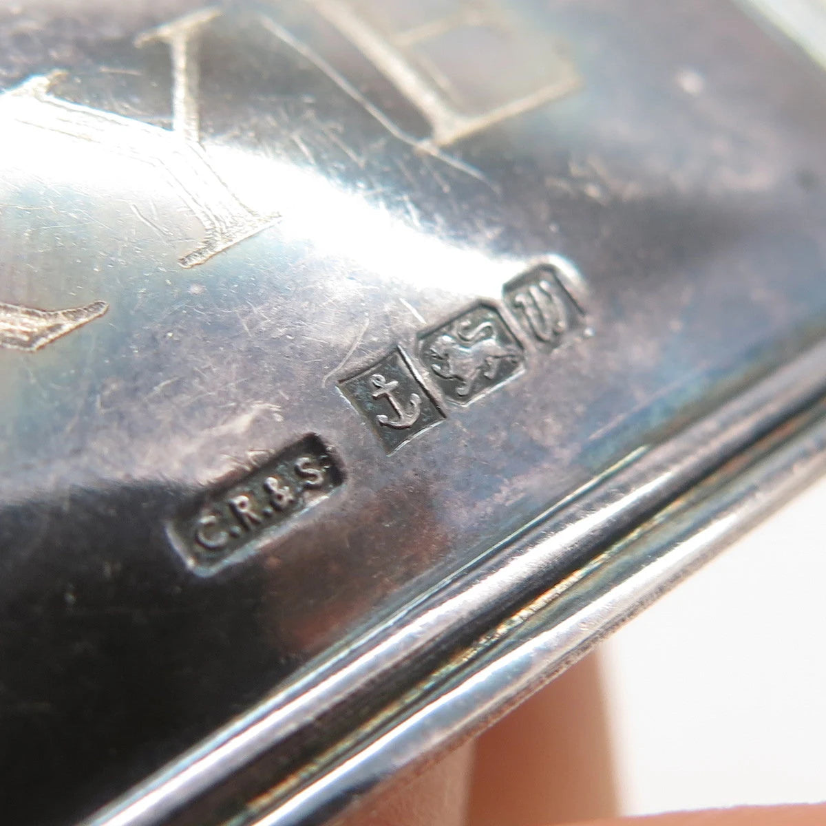 925 Sterling Silver Vtg Birmingham 1996 C. Robathan & Son 1936 "RYE" Bottle Tag