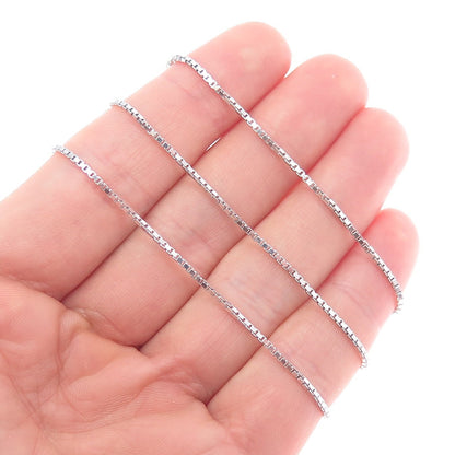 925 Sterling Silver Italy Box Chain Necklace 18"